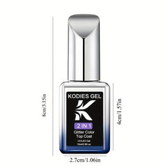 Shimmer Diamond Gel Top Coat for Nail Art - Soak Off Varnish