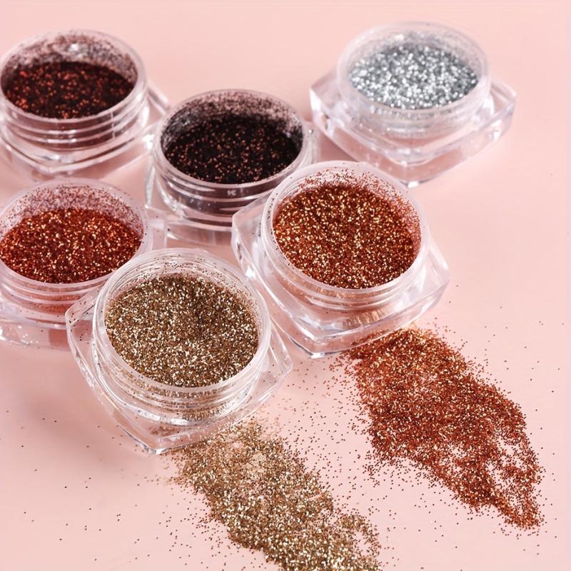 6-Piece Nail Glitter Powder Set for DIY Nail Art