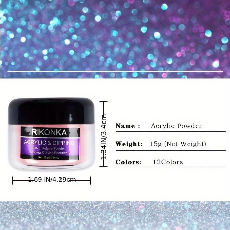 Acrylic Crystal Powder Nail Art Carving Powder With Sequins