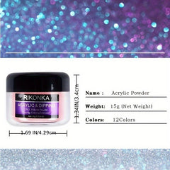 Acrylic Crystal Powder Nail Art Carving Powder With Sequins