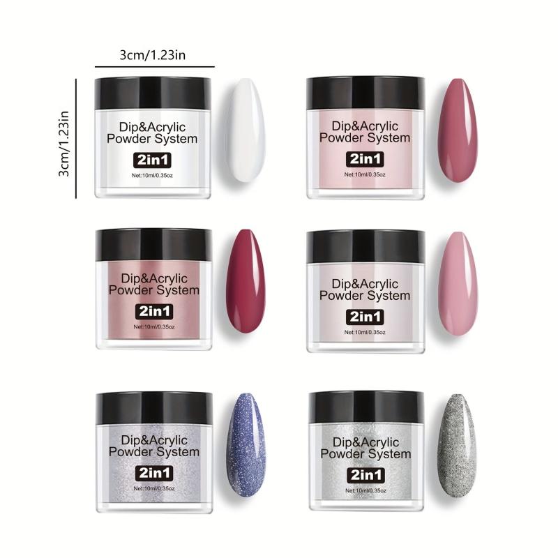 6pcs Set 5 08 Cm 1 Soak Off Powder Acrylic Powder Set Nail Set