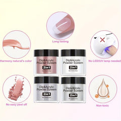 10 Pcs of 5.08 cm 1 Acrylic Powder and Dip Powder Set