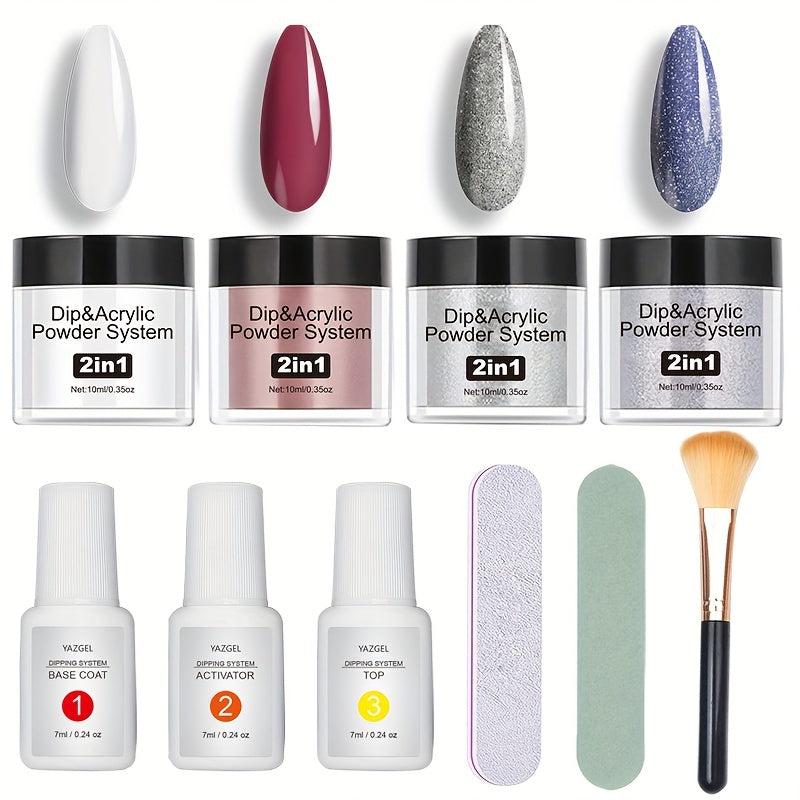 10 Pcs of 5.08 cm 1 Acrylic Powder and Dip Powder Set