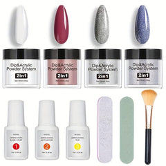 10 Pcs of 5.08 cm 1 Acrylic Powder and Dip Powder Set