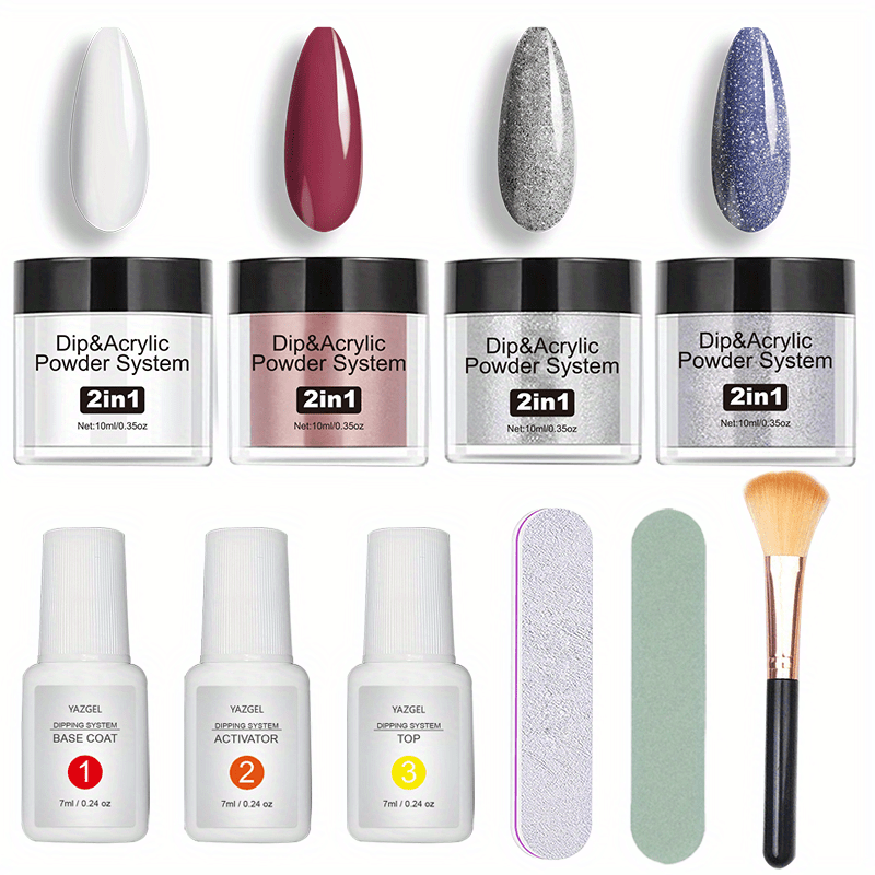10 Pcs of 5.08 cm 1 Acrylic Powder and Dip Powder Set