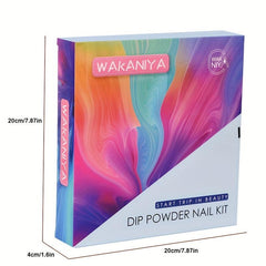 8-Color Bright Nail Dip Powder Starter Kit with Base & Top Coat
