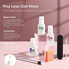 11-Piece Dip Powder Nail Kit with 4 Colors and Essential Liquids