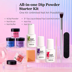 Nail Dip Powder Starter Kit Pink Red Glitter