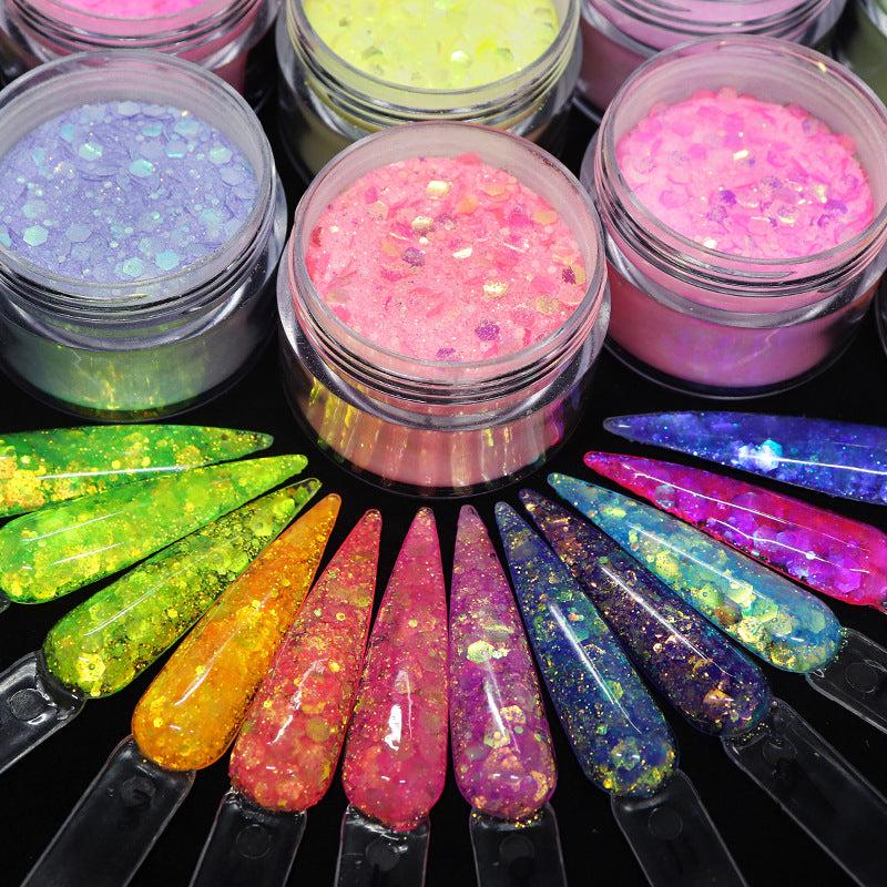 15g Glitter Acrylic Powder with Sequins for Nail Art - Sparkling Decoration