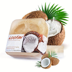 Coconut Milk Loofah Essential Soap for Deep Cleansing
