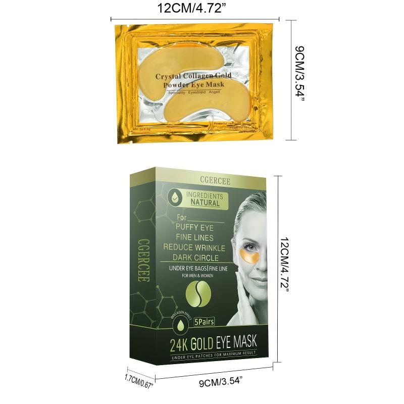 10 Pairs 24k Golden Eye Mask Hydrating Moisturizing for Dark Circles