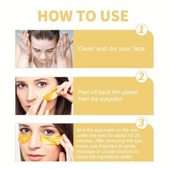 10 Pairs 24k Golden Eye Mask Hydrating Moisturizing for Dark Circles