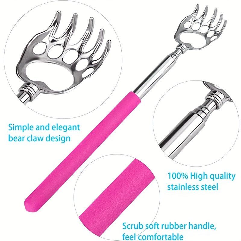 Bear Claw Back Scratcher with Rubber Handle Telescopic Metal Backscratcher