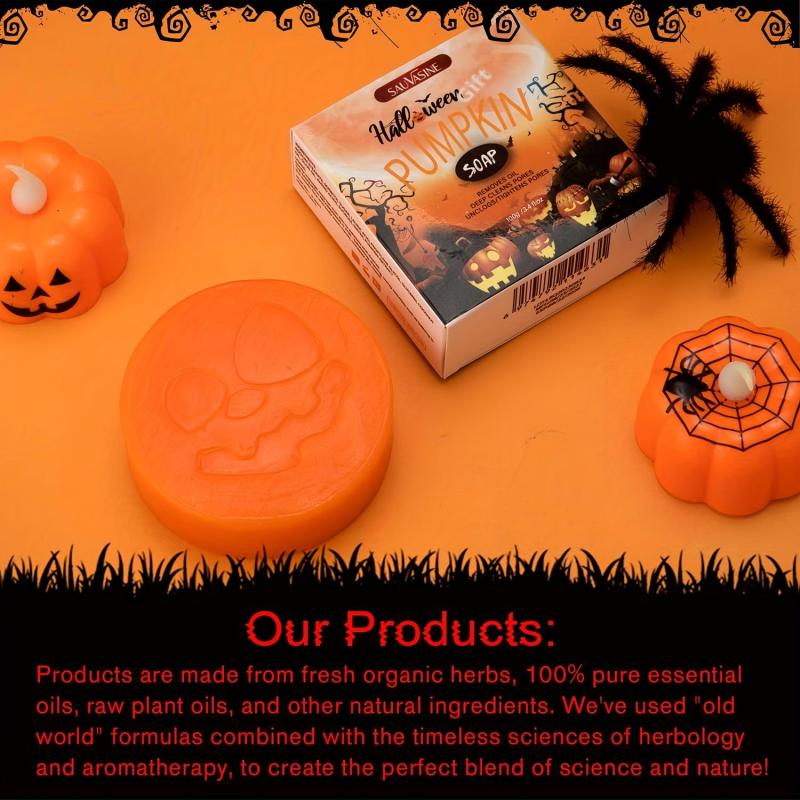 Halloween Pumpkin Soap - Skull Head Styling - Moisturizing Cleansing
