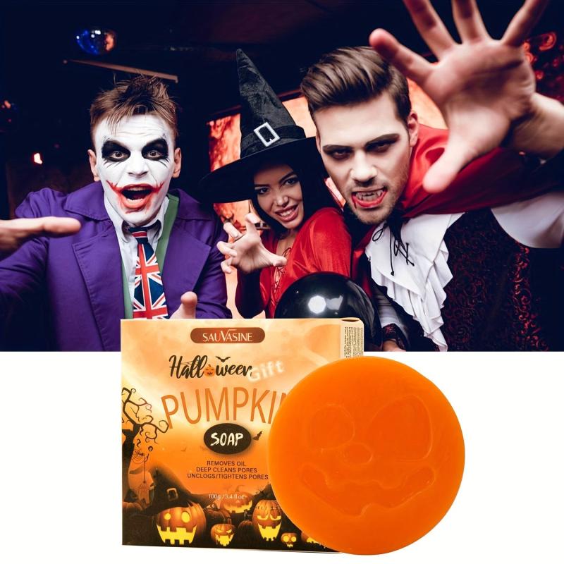 Halloween Pumpkin Soap - Skull Head Styling - Moisturizing Cleansing
