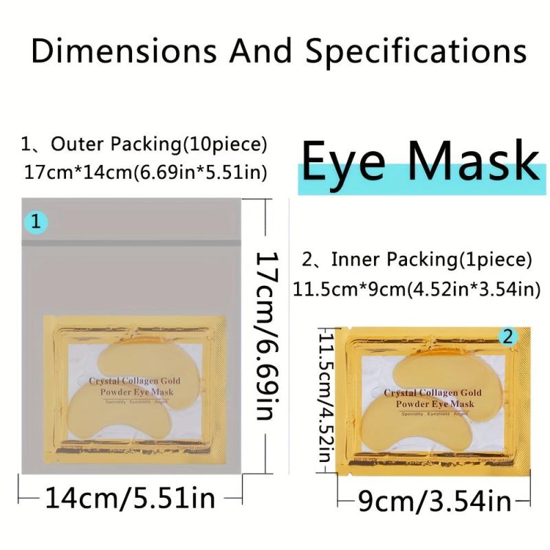 10 Pcs Natural Crystal Powder Eye Mask - Anti-Wrinkle, Dark Circles, Puffiness