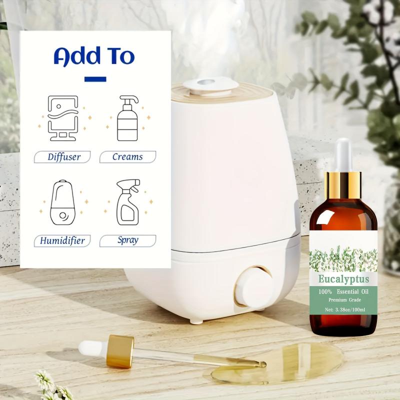 100% Pure Eucalyptus Essential Oil 38oz - Hair & Skin Care, Massage, Diffusers