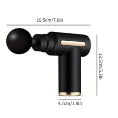Compact Handheld Massage Gun for Deep Tissue Muscle Relief - 4 Heads