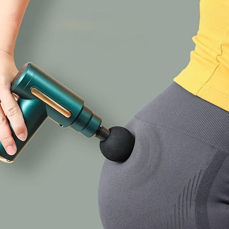 Compact Handheld Massage Gun for Deep Tissue Muscle Relief - 4 Heads