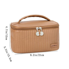 Waterproof Makeup Bag with Handle and Letter Patch - Travel Organizer