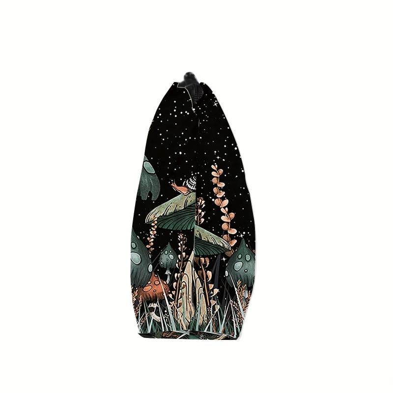 Waterproof Mushroom Print Makeup Bag Portable Cosmetic Case for Travel and Toile