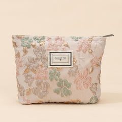Floral Makeup Bag Zipper Cosmetic Organizer Travel Portable Pouch