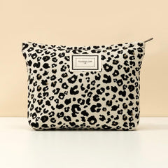 Chic Leopard Print Makeup Bag Compact Cosmetic Organizer