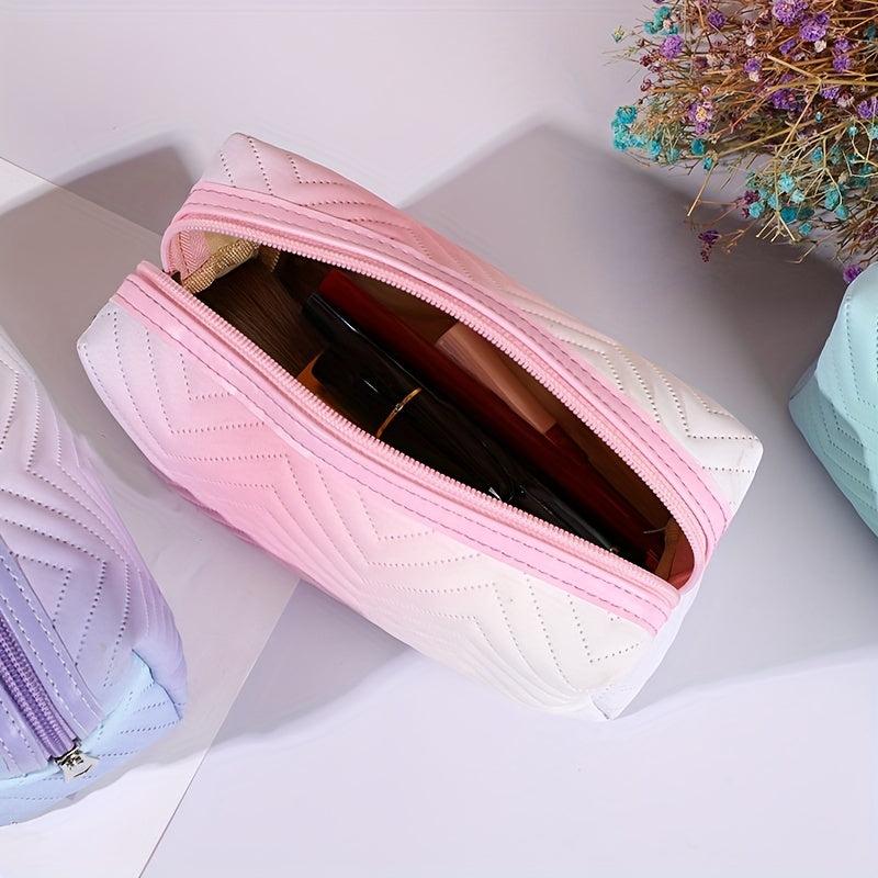 Waterproof Ombre Makeup Bag for Women Portable Travel Cosmetic Bag