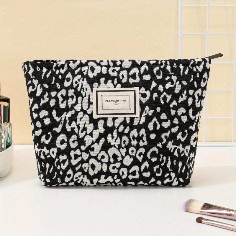 Leopard Pattern Makeup Bag Travel Cosmetic Zipper Toiletries Organizer