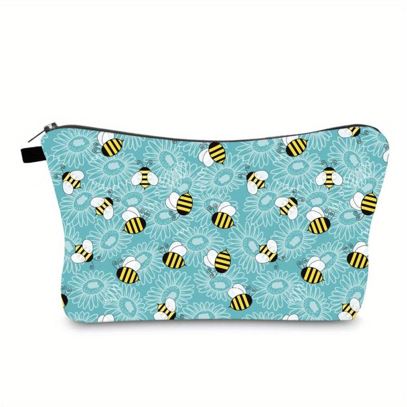 Women's Small Toiletry Bag Bee Design Makeup Pouch Travel Cosmetic Organizer