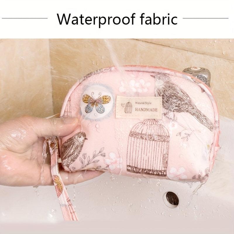 Floral Printed Makeup Bag Waterproof Travel Wash Bag