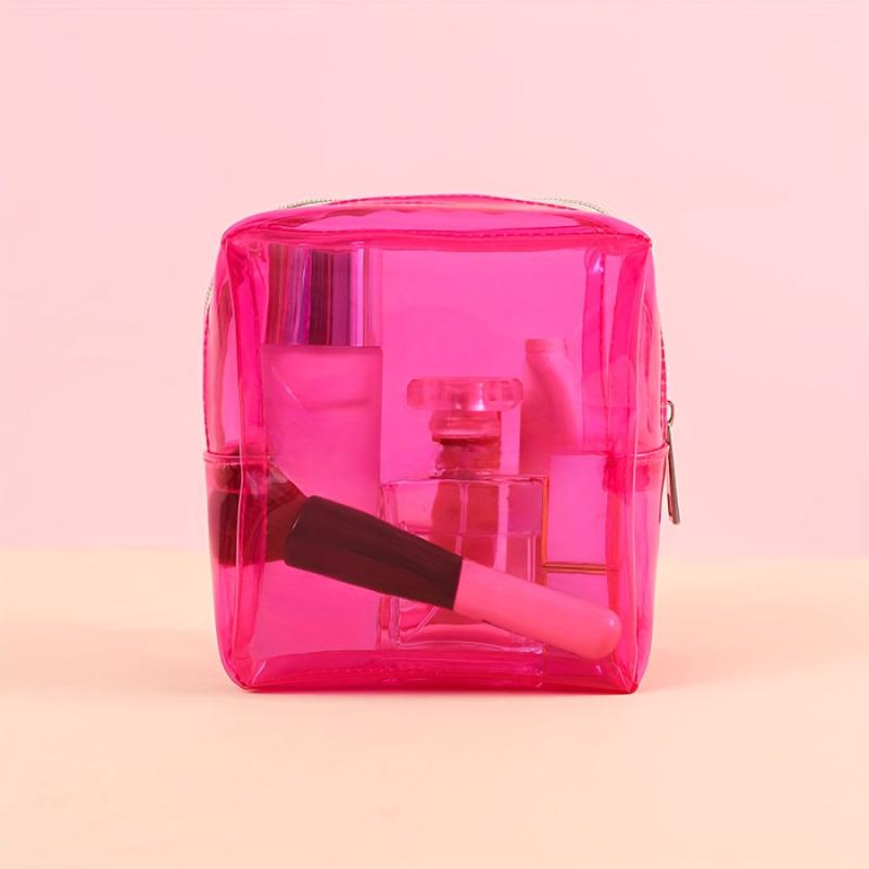 Clear PVC Waterproof Lipstick Bag Travel Portable Roomy Zipper Pouch Makeup Bag