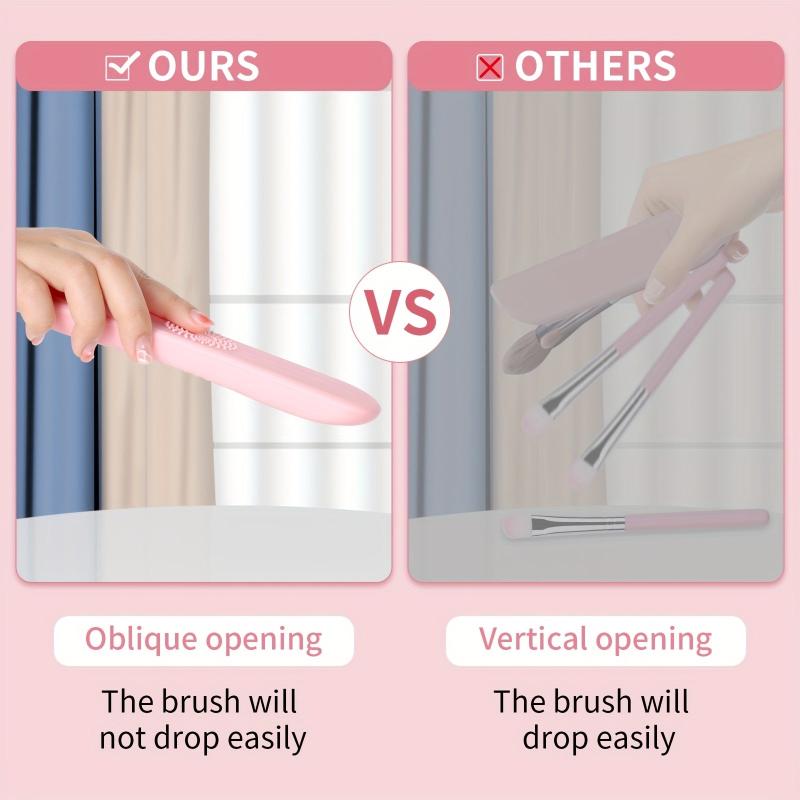 Silicone Travel Makeup Brush Holder and Small Bag