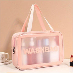 Matte Translucent Travel Toiletry Bag with Handy Handle