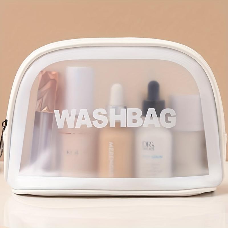 Matte Translucent Travel Toiletry Bag with Handy Handle