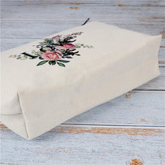 Floral Pattern Cosmetic Bag Travel Make Up Pouch Zipper Organizer