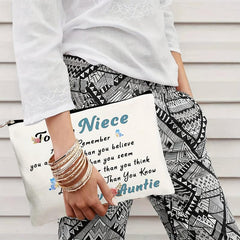 Gift For Niece Girl Cosmetic Bag You Are Braver Than You Think Love Auntie