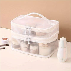 Mesh Makeup Bag With Handle Portable Travel Toiletry Bag