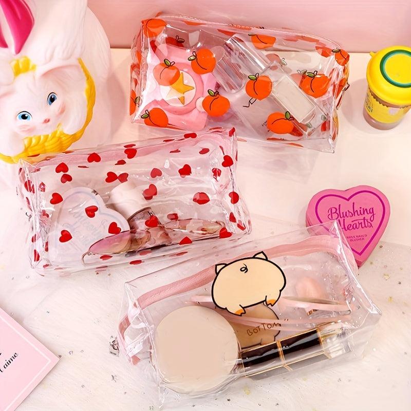 Clear Cosmetic Bag Fruit Transparent Makeup Bags PVC Waterproof Organizer