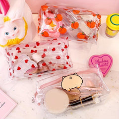 Clear Cosmetic Bag Fruit Transparent Makeup Bags PVC Waterproof Organizer