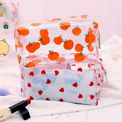 Clear Cosmetic Bag Fruit Transparent Makeup Bags PVC Waterproof Organizer