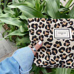 Leopard Pattern Makeup Bag Zipper Cosmetic Pouch Travel Organizer for Women