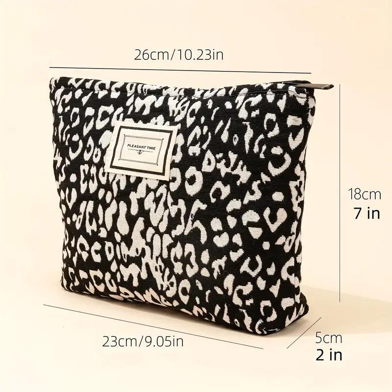 Leopard Pattern Makeup Bag Zipper Cosmetic Pouch Travel Organizer for Women