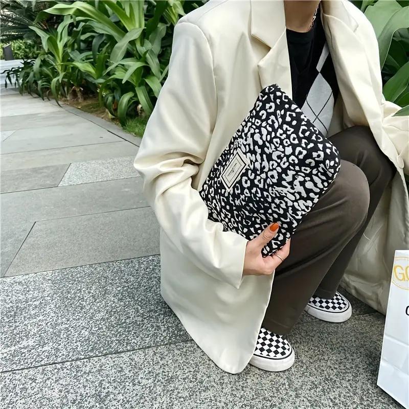 Leopard Pattern Makeup Bag Zipper Cosmetic Pouch Travel Organizer for Women