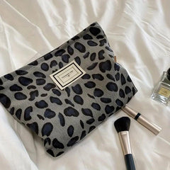 Leopard Pattern Makeup Bag Zipper Cosmetic Pouch Travel Organizer for Women