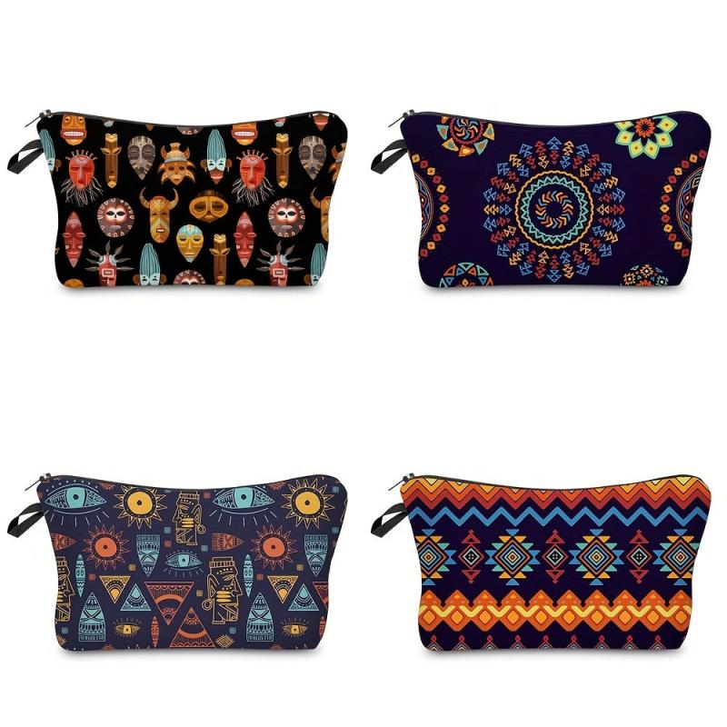Totem Pattern Cosmetic Bag For Women Makeup Bag Travel Toiletry Organizer