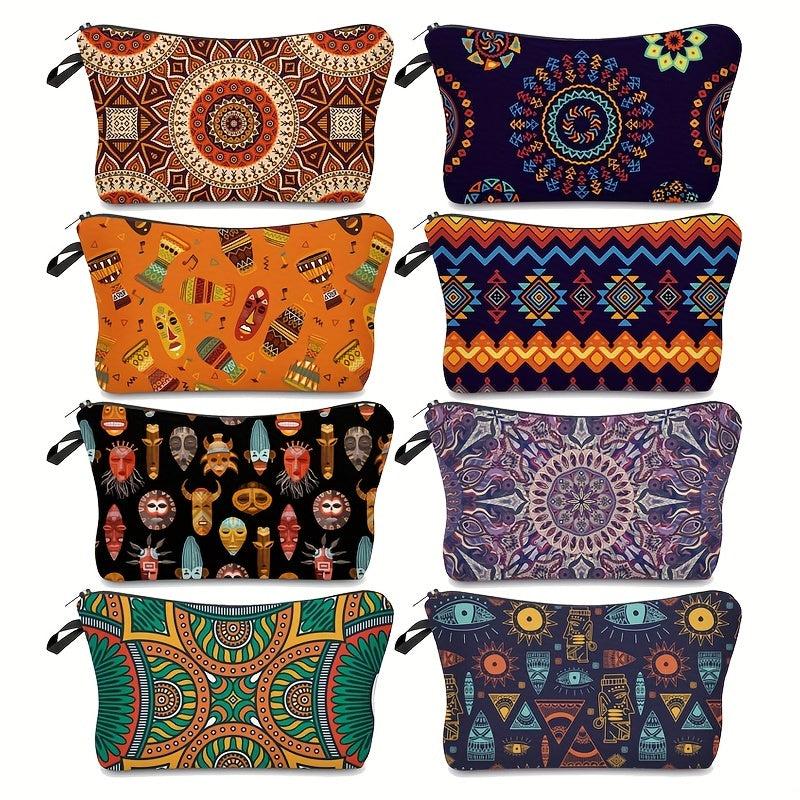 Totem Pattern Cosmetic Bag For Women Makeup Bag Travel Toiletry Organizer