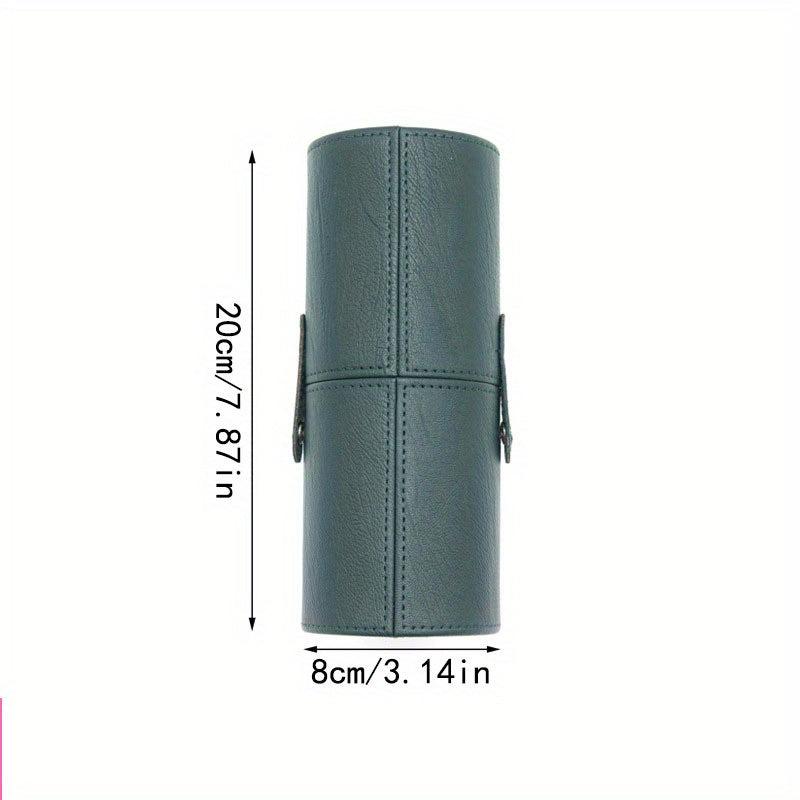 Dark Green Makeup Brush Holder Case Portable Travel Storage Basket