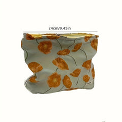 French Flower Cosmetic Bag Large Capacity Travel Toiletry Pouch