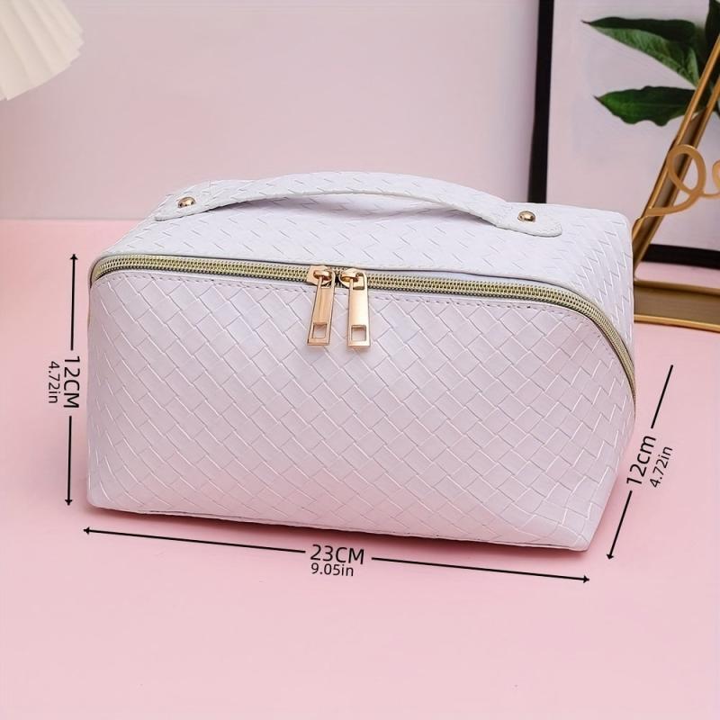 Stylish Makeup Bag with Handle for Travel Toiletry and Cosmetics